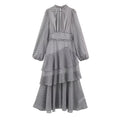 Retro style irregular design wave point dress