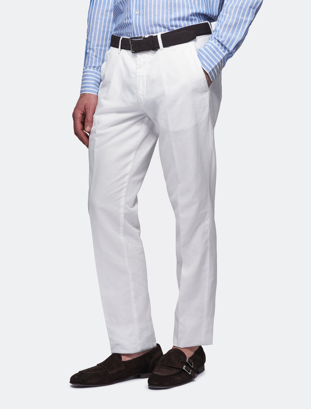 Pantalone chinos in cotone e lino