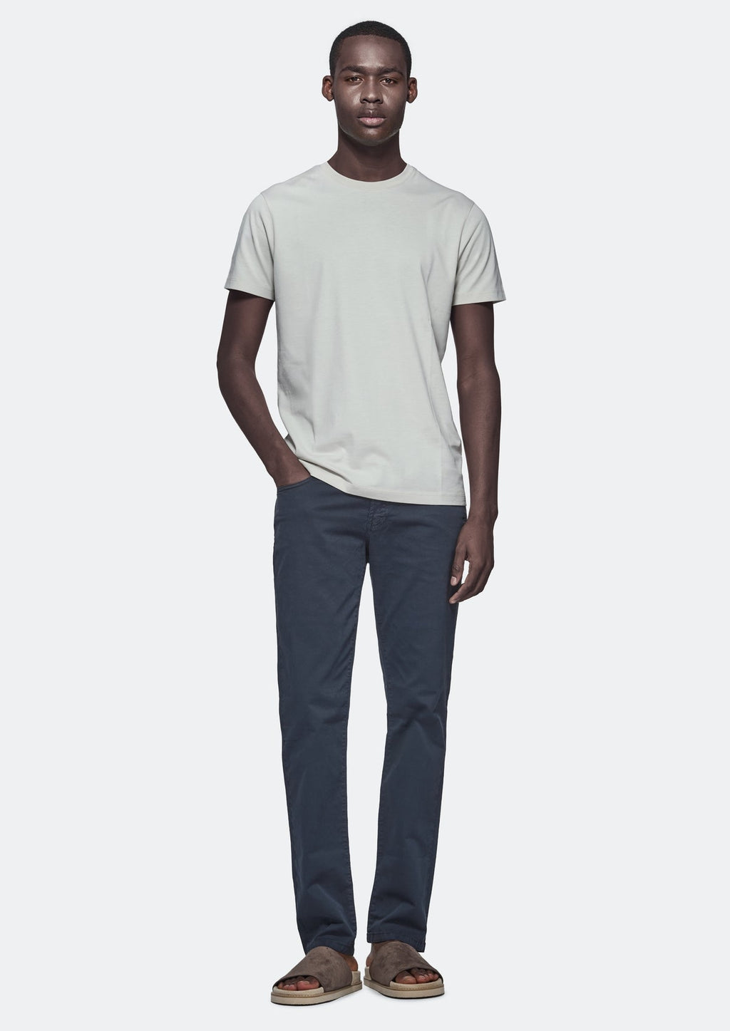 Pantalone cinque tasche in gabardine