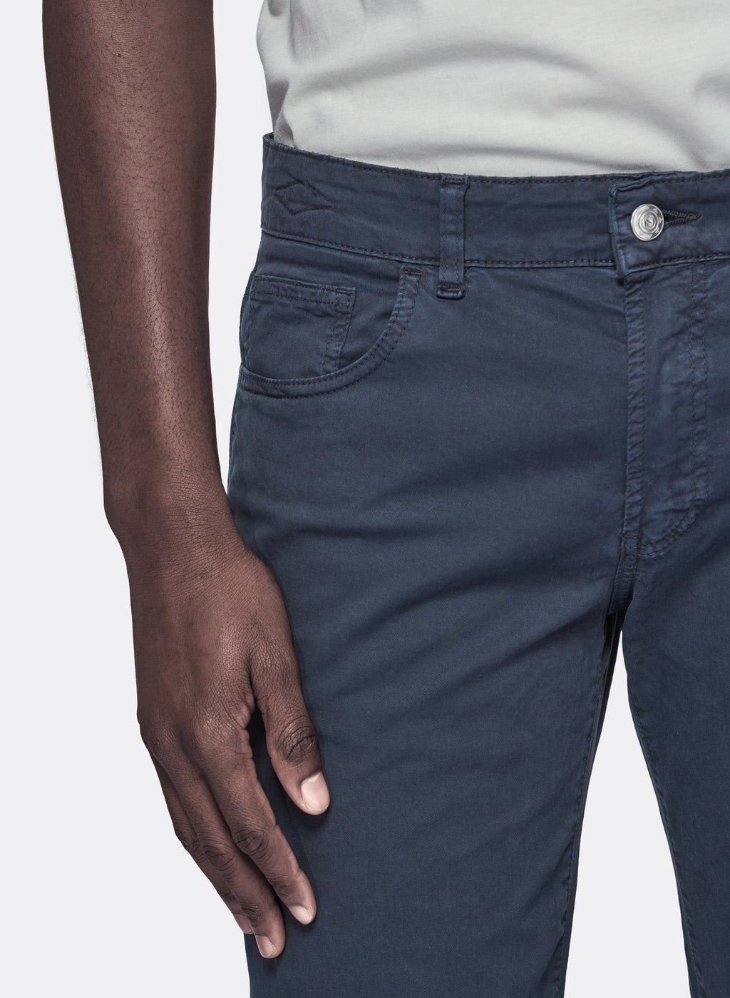 Pantalone cinque tasche in gabardine