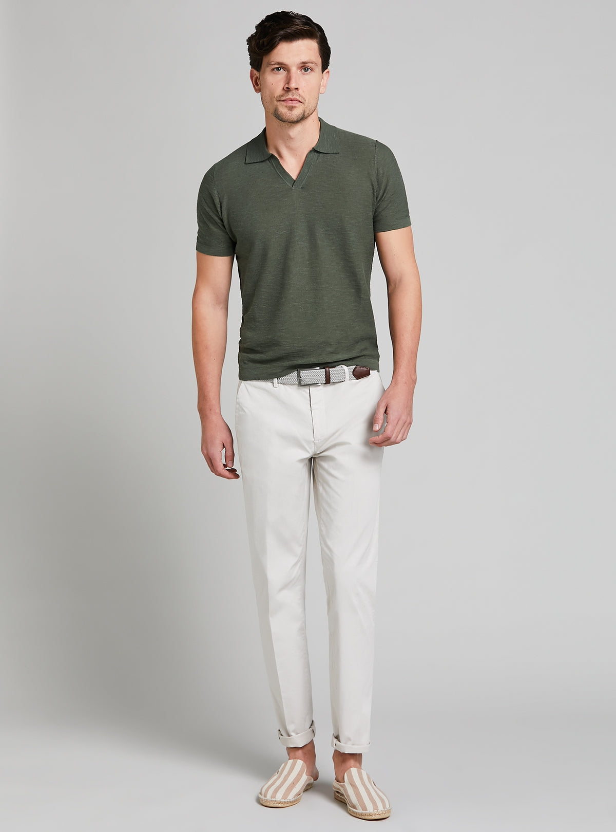 Polo in maglia cotone e lino