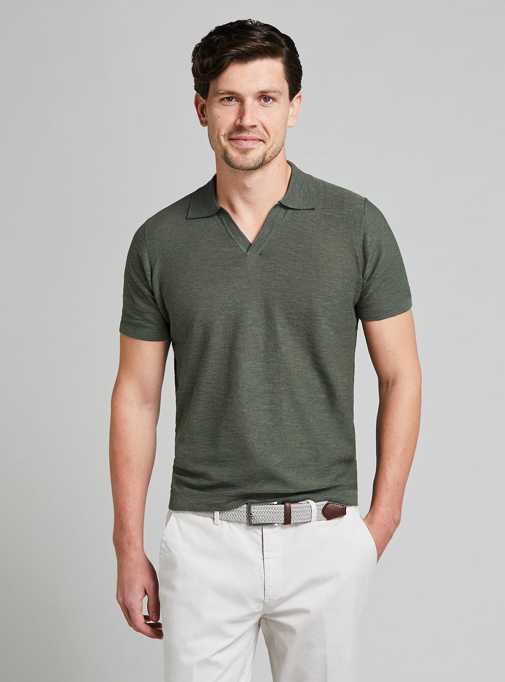 Polo in maglia cotone e lino