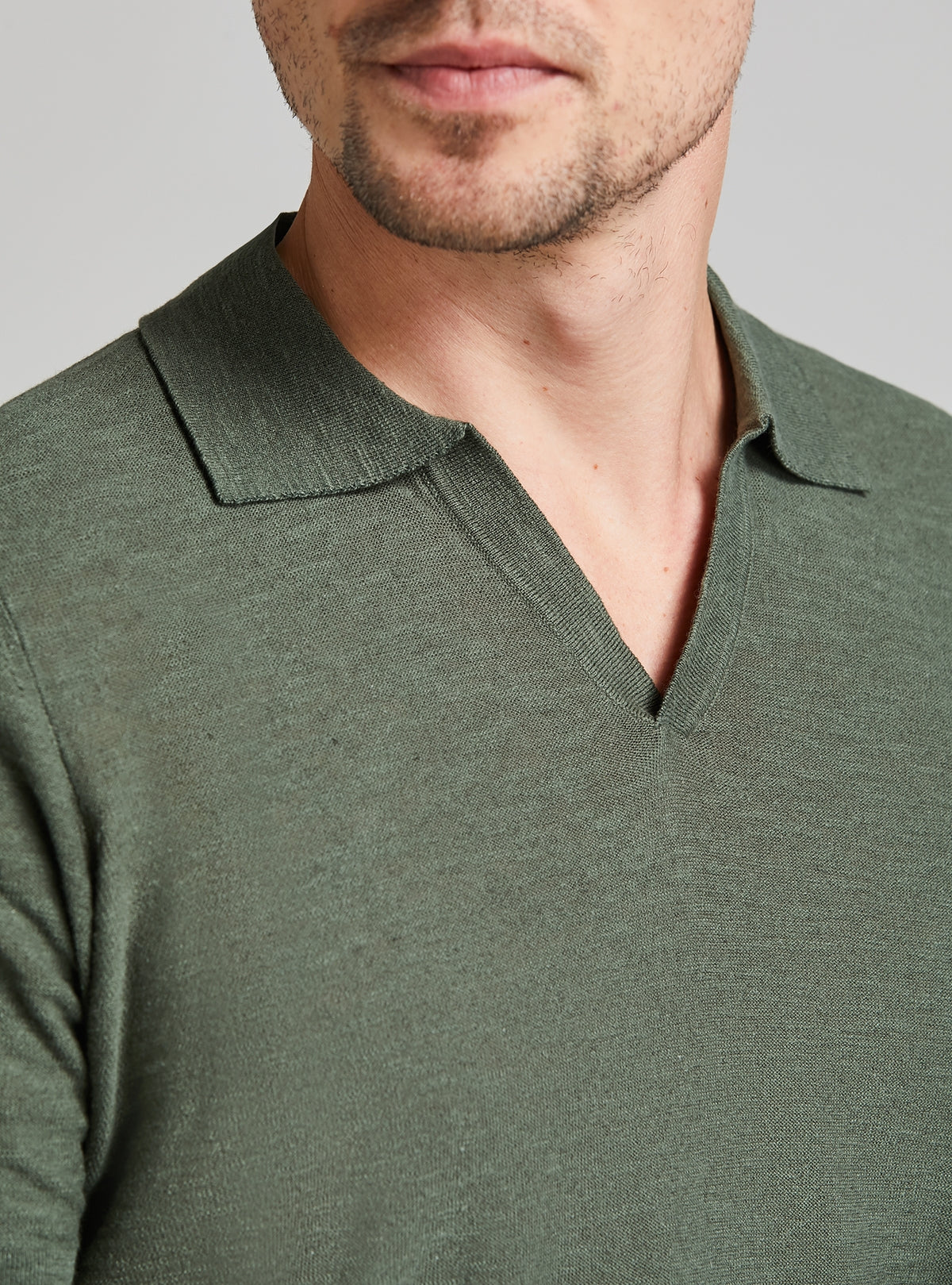 Polo in maglia cotone e lino
