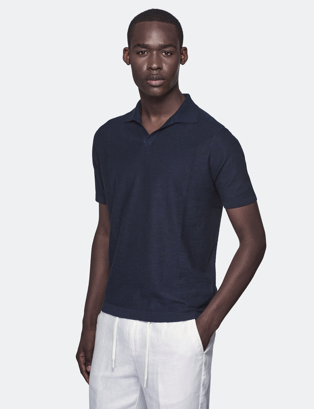Polo in maglia cotone e lino