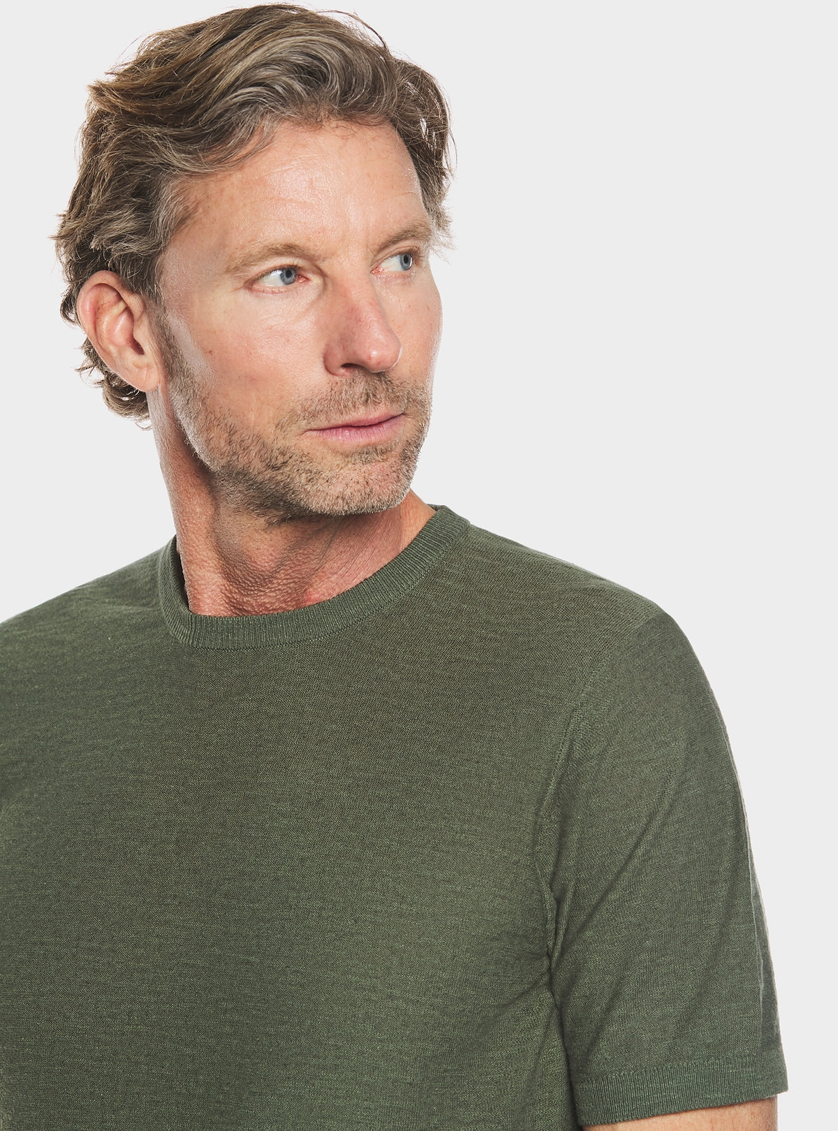 Maglia girocollo in cotone lino