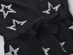 Luxury Star Printed Long Cardigans for Woman Autumn Oversized Black Knitted Sweater Mujer Korean Fashion