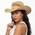 Adventurous Raffia Straw Cowboy Hat-0