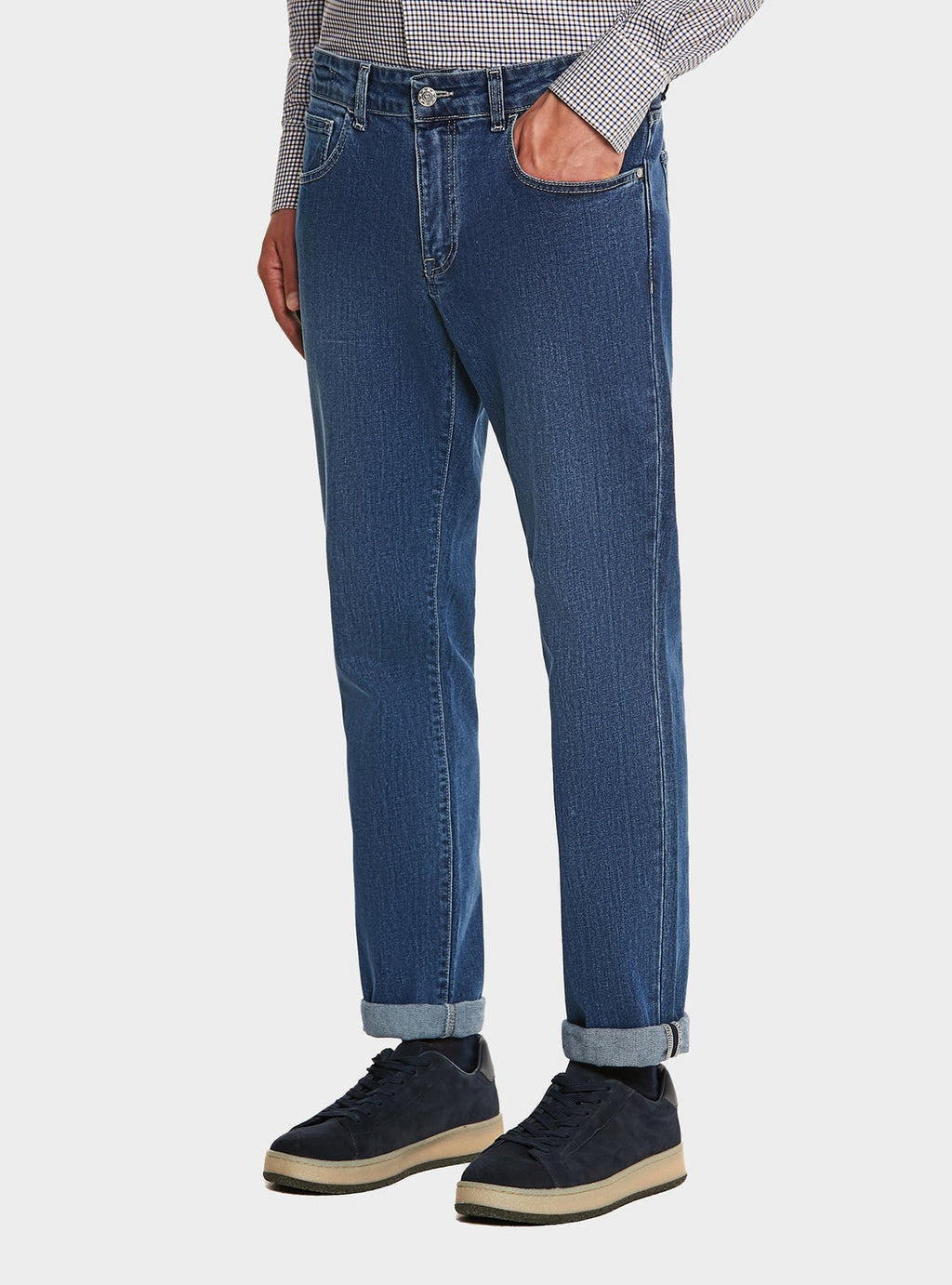 Jeans denim 5 tasche in cotone stretch