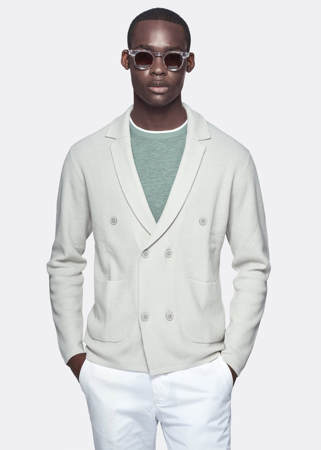 Maglia doppiopetto in 100% cotone