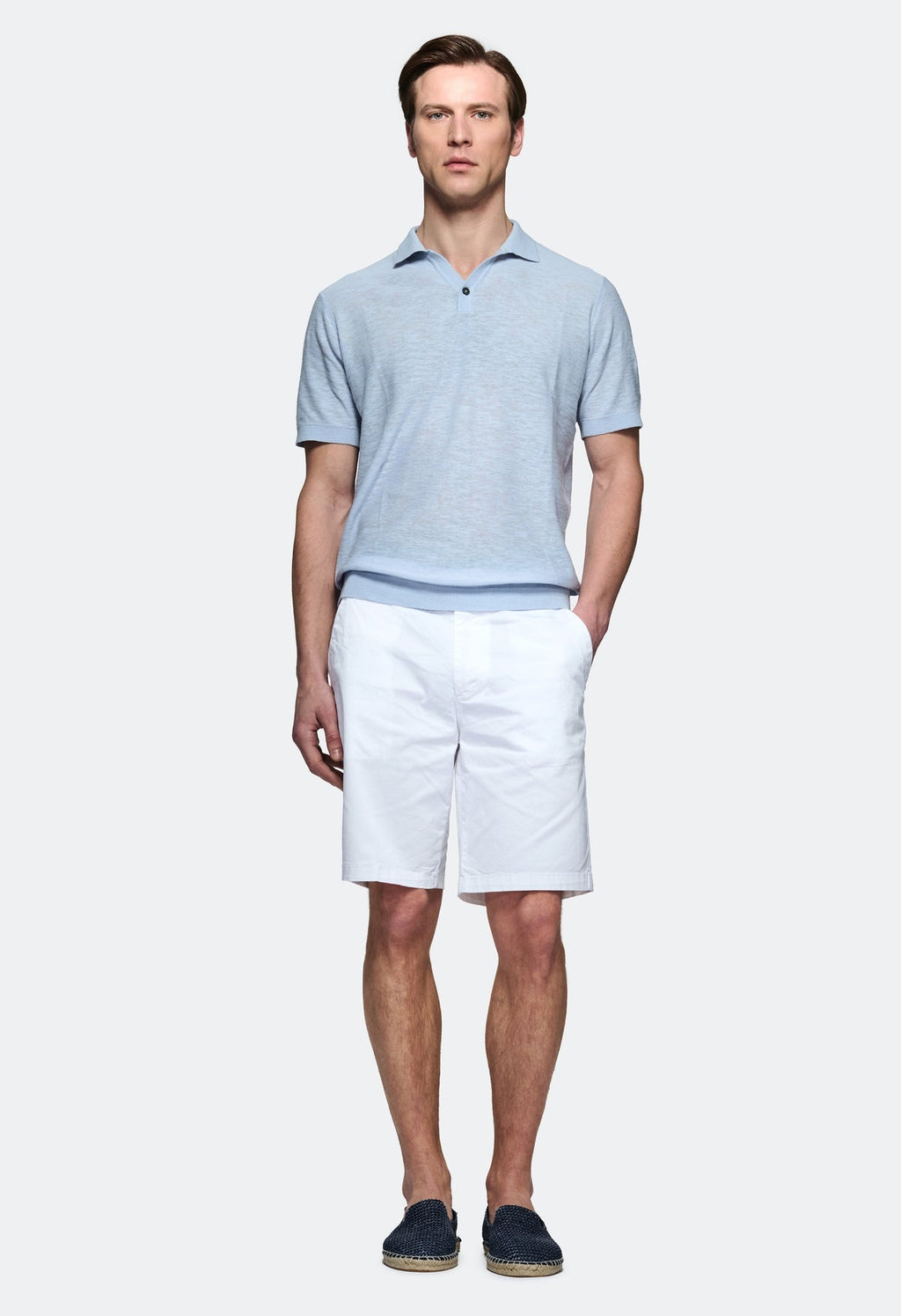 Polo in cotone e lino mezza manica