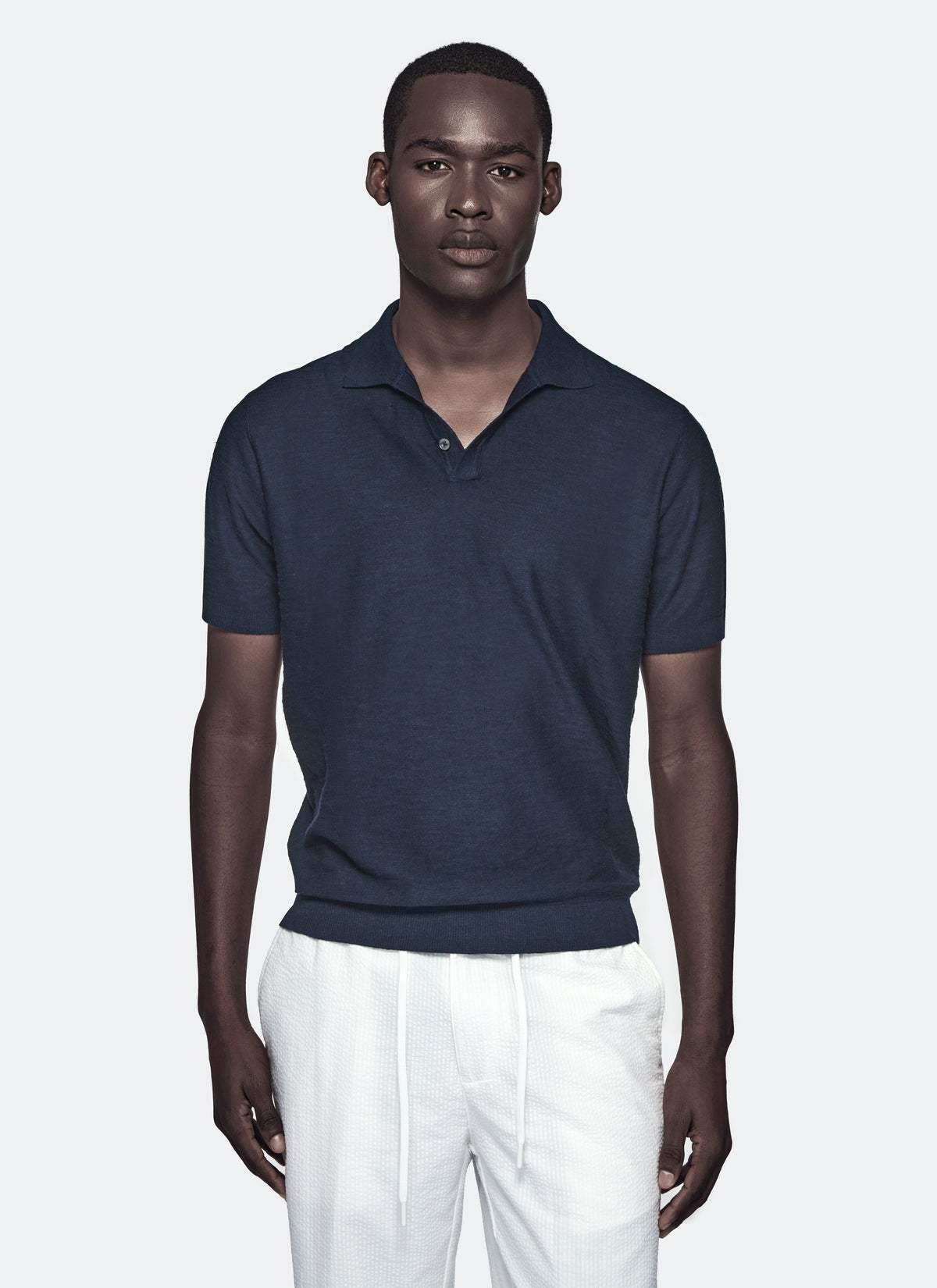 Polo in cotone e lino mezza manica