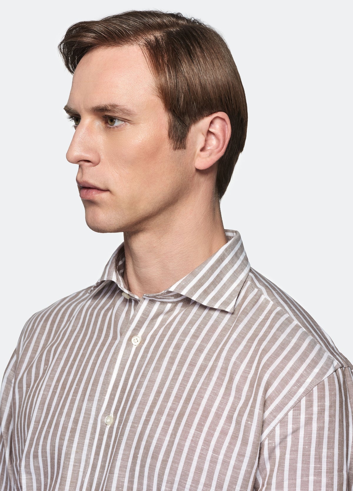 Camicia in lino e cotone a righe