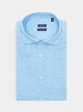 Camicia collo francese in lino e cotone