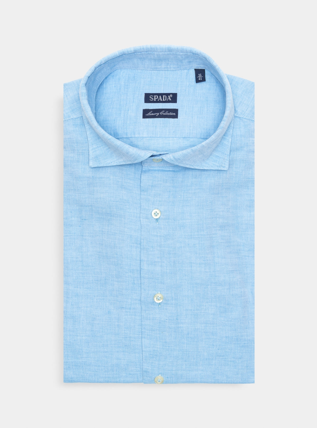 Camicia collo francese in lino e cotone