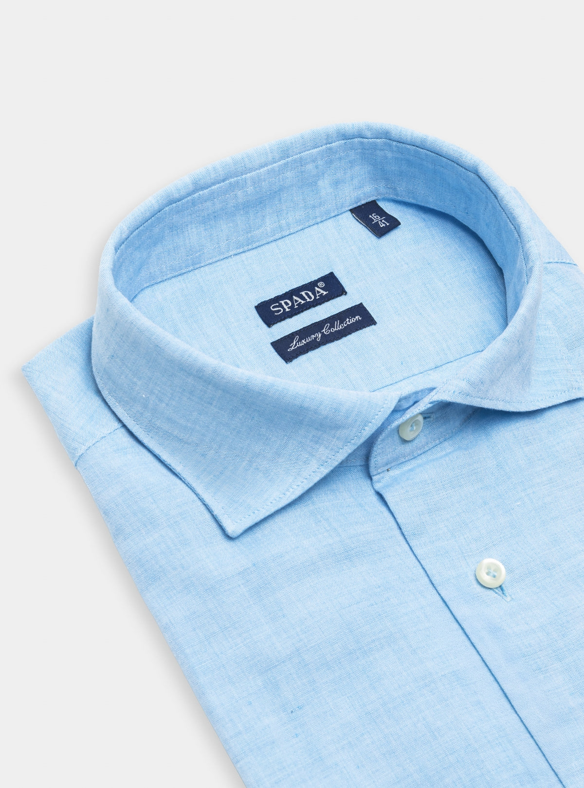 Camicia collo francese in lino e cotone