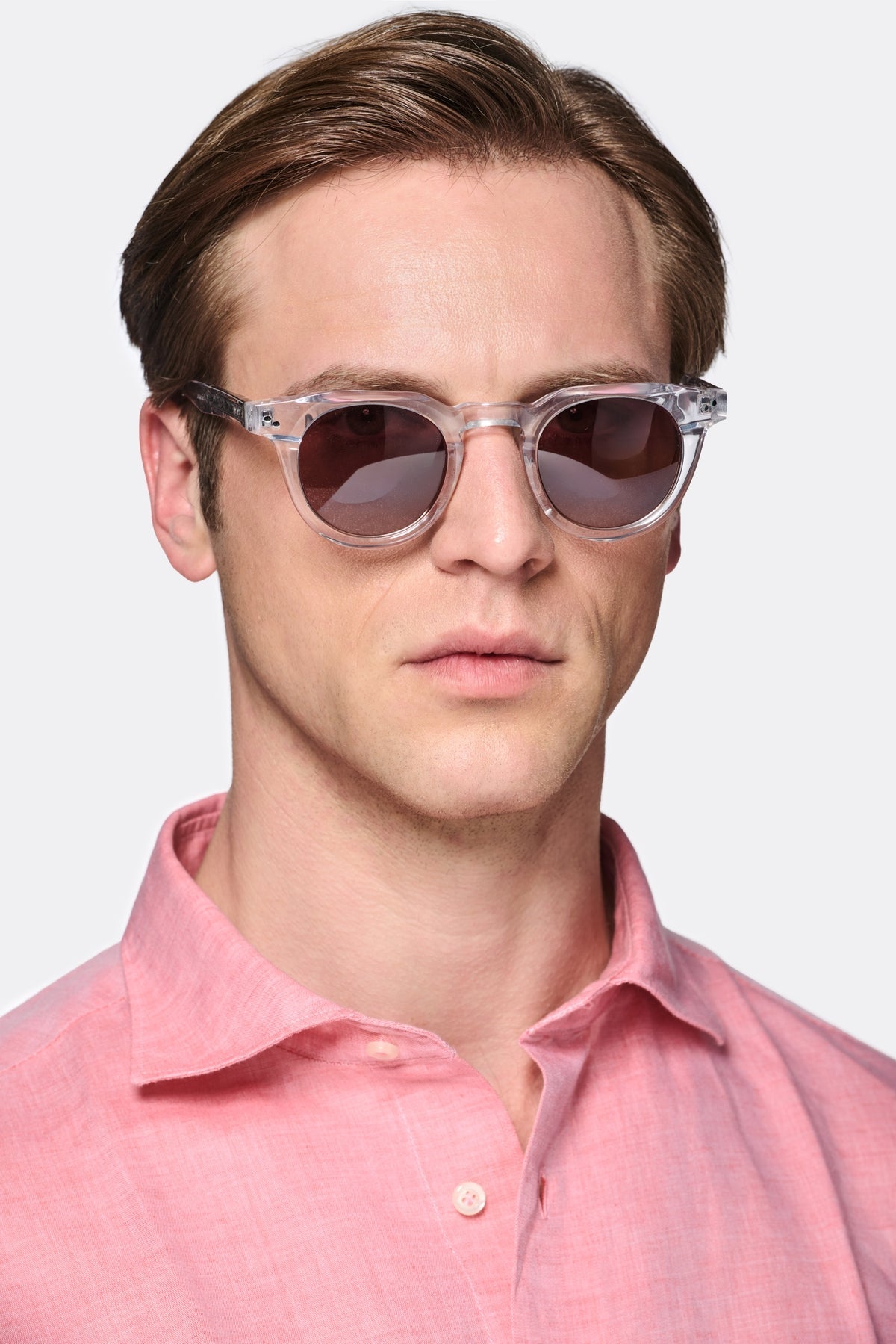 Camicia collo francese in lino e cotone