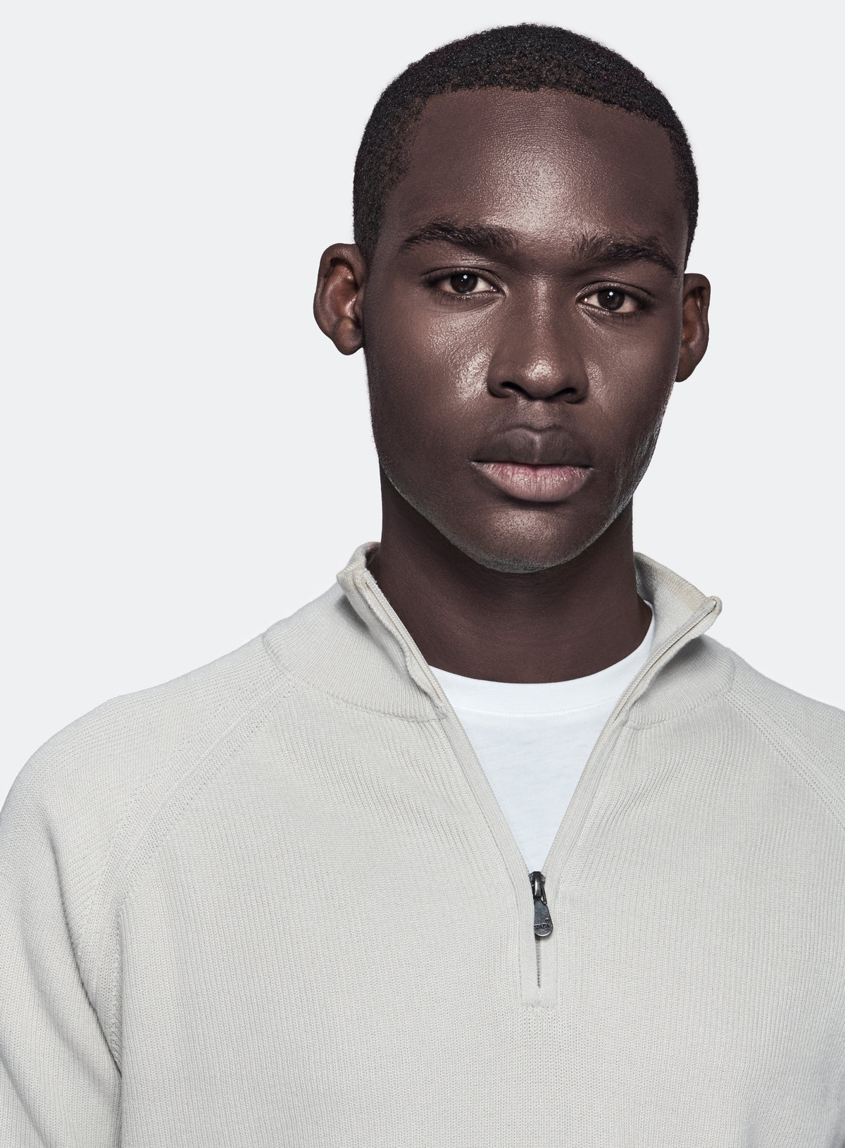 Maglia mezza zip in puro cotone