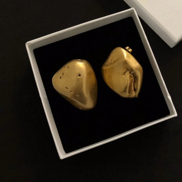 Fashion Europe America Designer Brand Exaggerated Large Vintage Gold Earrings Woman Luxury Jewelry Party Trend