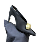 Hot Brand Gold Metal Decor Slides Leather Women Slippers Designer High Heel Gladiator Sandals Ladies Party Shoes Slippers Women