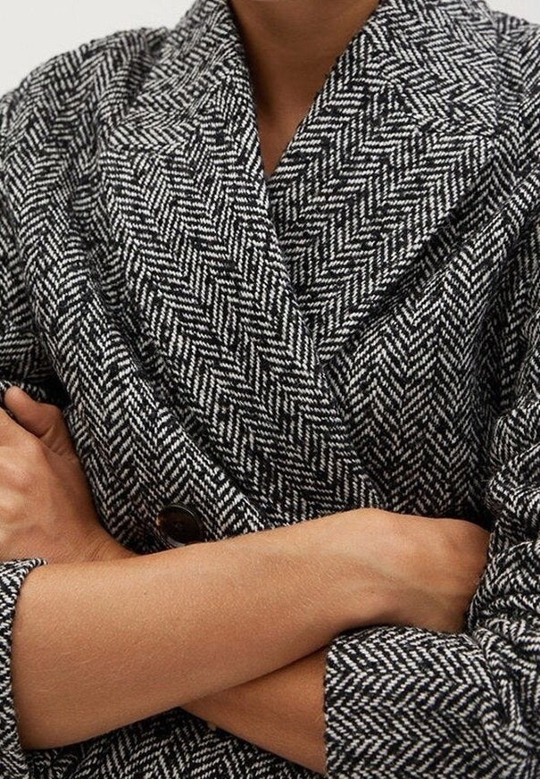 Herringbone Wool Coat