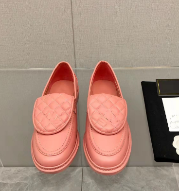 Genuine Leather Flat Loafers Women's Round Toe Metal Buckle Decor Deep Mouth All Match Single Shoes Ladies Spring Walking Shoes