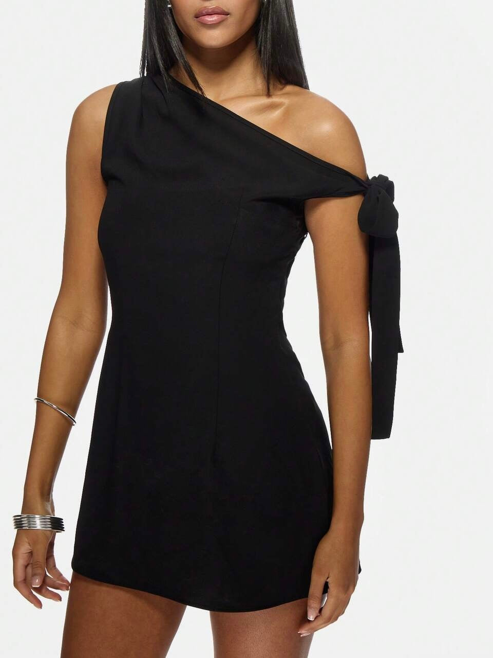 Oblique One-Shoulder Dress