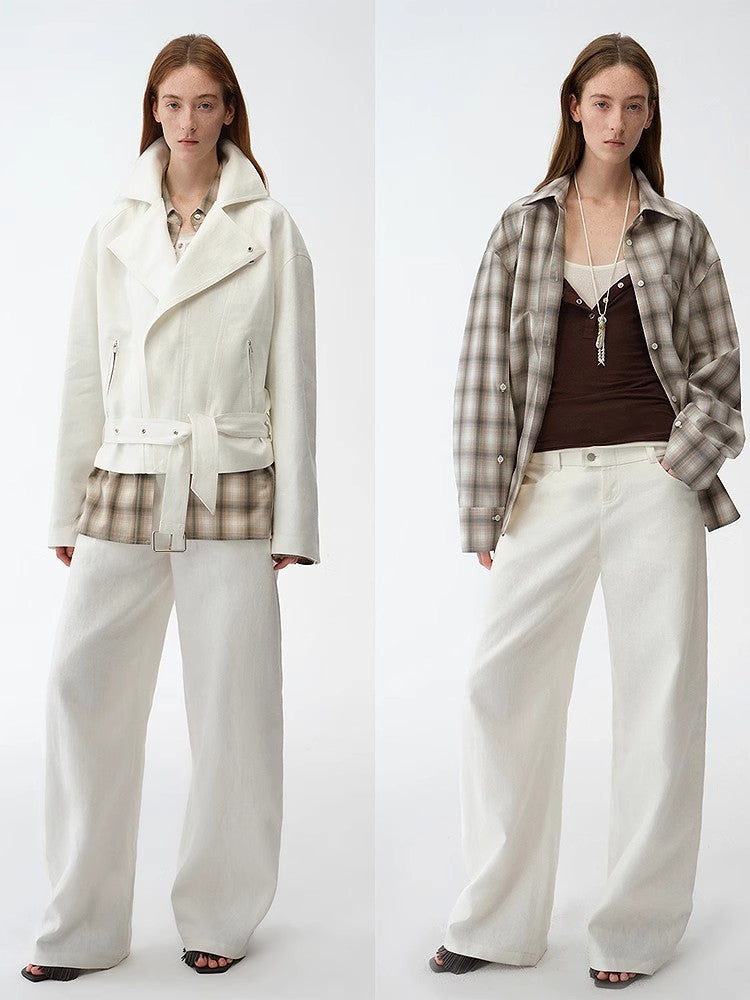 "Weiss Love Letter" Old Money Style Linen Cut Scimitar Pants