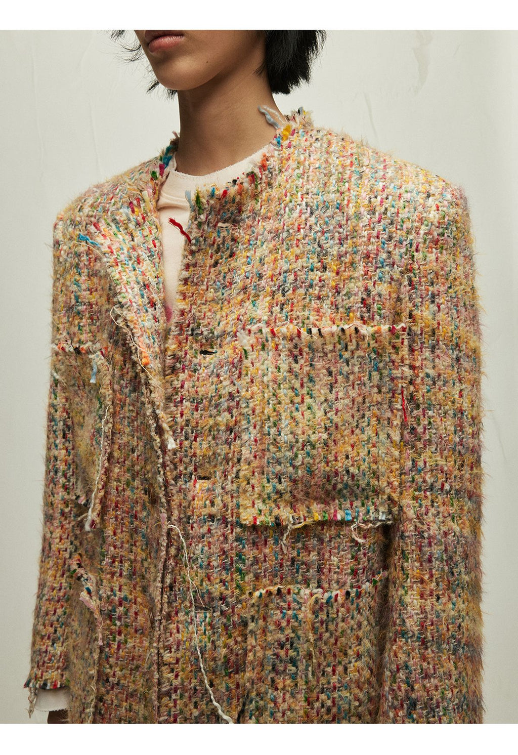 Fringed multi pocket jacket