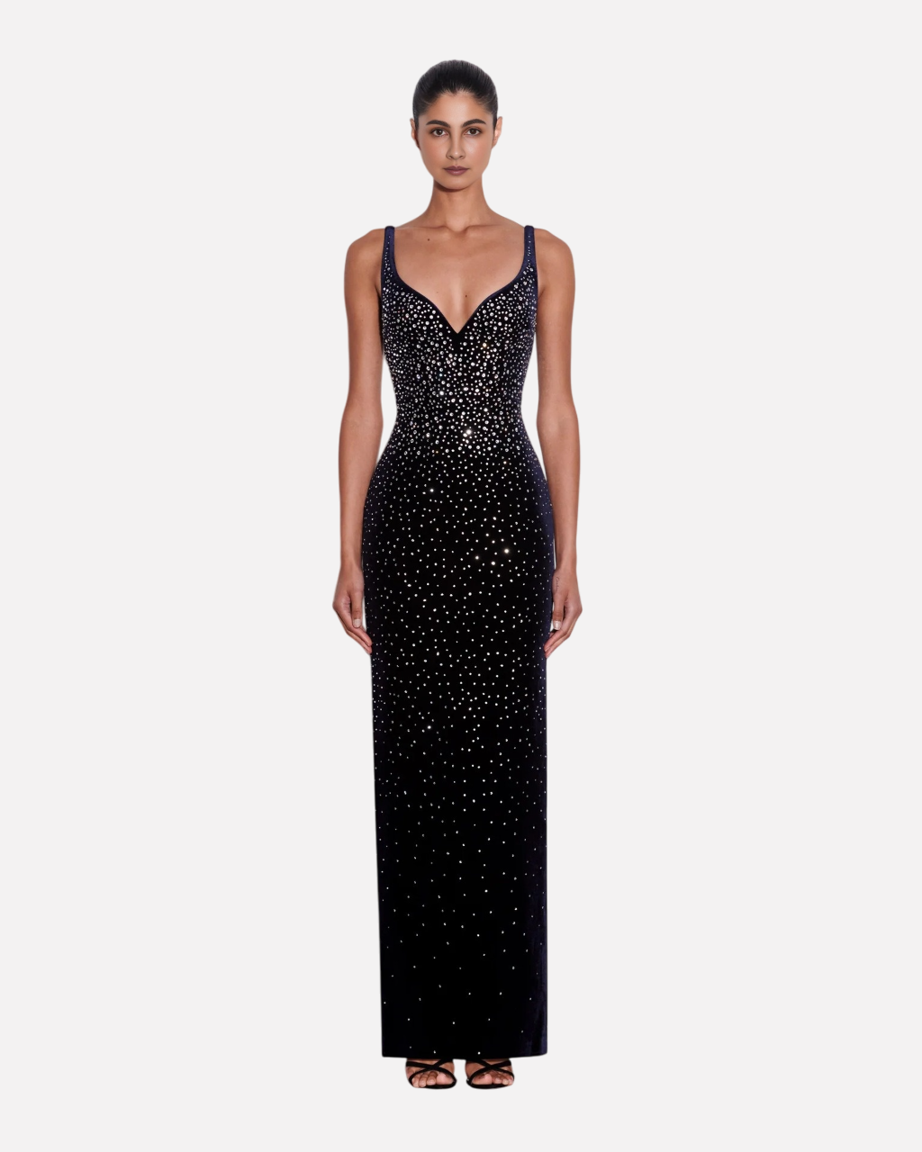 Diamond backless long dress