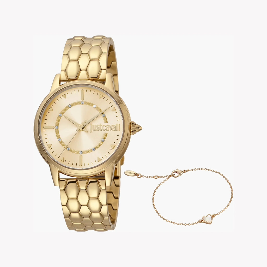 Just Cavalli Women's Gold Watch, Champagne Dial | Jc1l149m0045