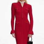 Beaded ribbed-knit Dress