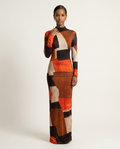 Kutula Geo-Print Mock Neck Gown-0