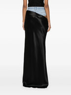 Patchwork Demin Designer Skirts For Women High Waist Spliced Button Temperament Asymmetrical Skirt Female Fashion