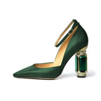 shoes Fashion women's high heels. About 10.5 cm heel height. Crystal heel Four Seasons Women's Shoes Pointed shoes 34-45
