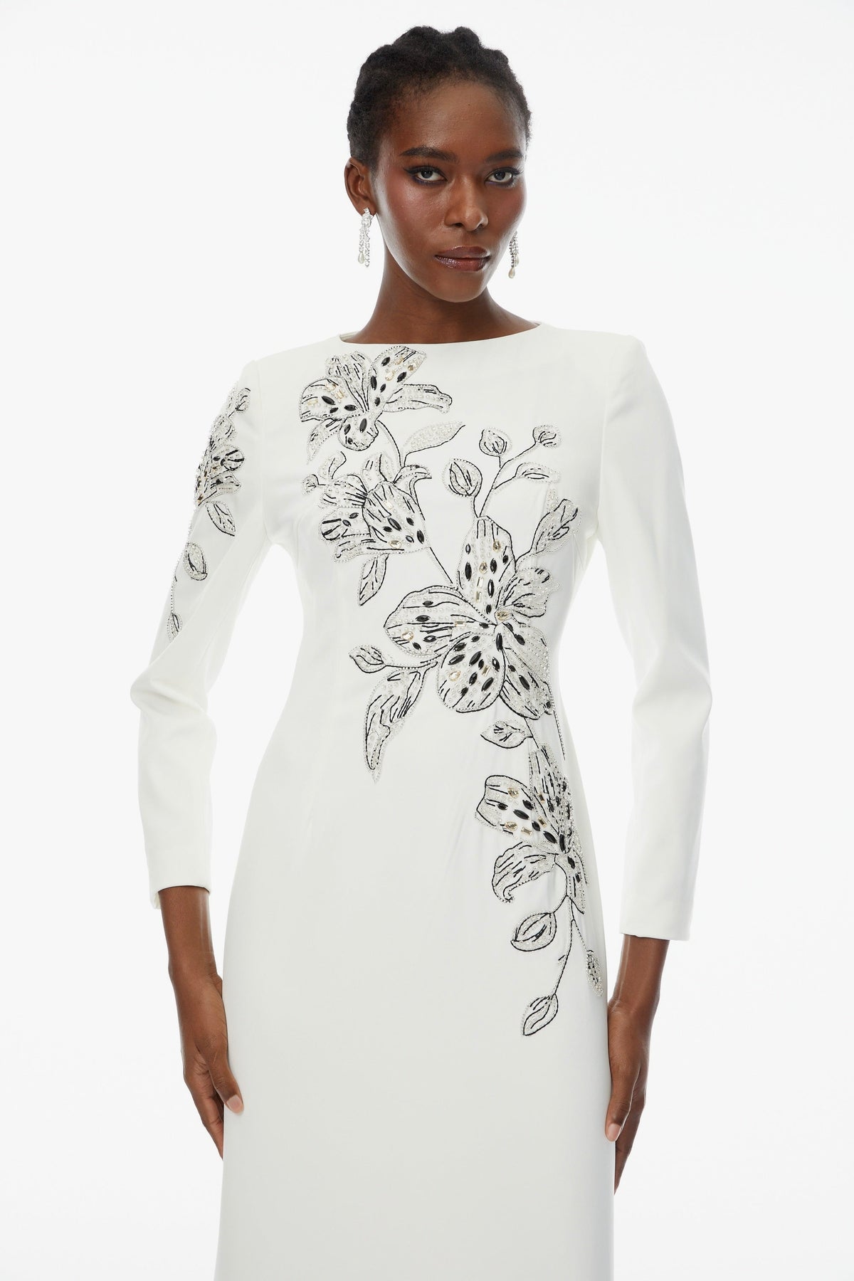 Embroidered Orchid Dress