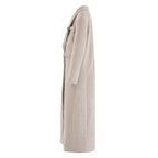 Street temperament, high-end woolen coat, women's winter new style, double breasted waist design, elongated jacket