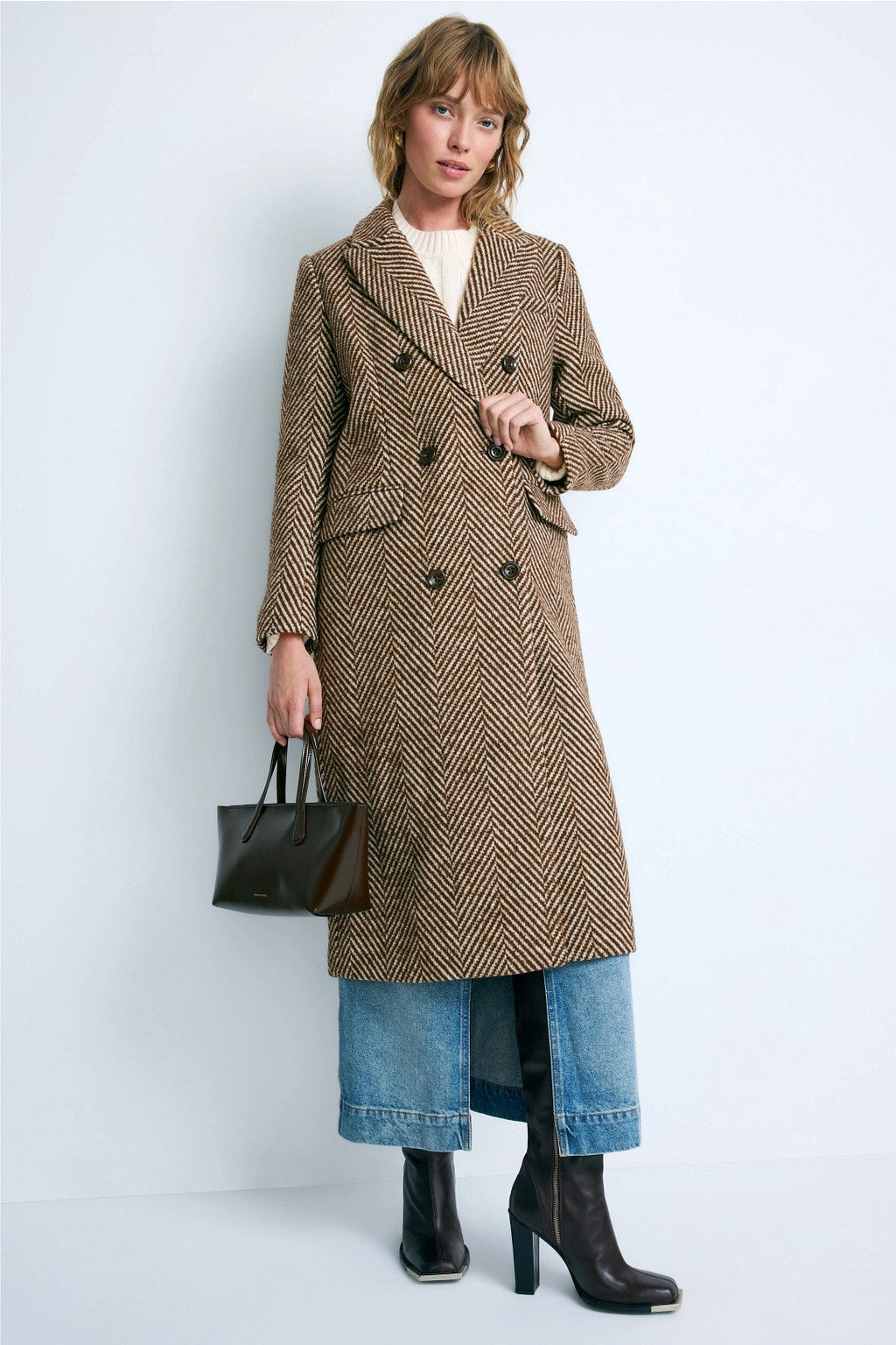 Herringbone Wool Coat