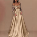 Elegant Long Sleeve Sequin Evening Gown for Women, Formal Party Dress, Chic Hostess Outfit, Glamorous Lady Style