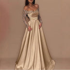 Elegant Long Sleeve Sequin Evening Gown for Women, Formal Party Dress, Chic Hostess Outfit, Glamorous Lady Style