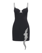 New Designer Black Color Women Rayon Bandage Sexy Bodycon Mini Dress Nightclub Party Celebrate Outfit Vestido