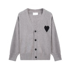 Y2k Sweaters Women Autumn Heart Embroidery Midnight Blue Cardigan Fashion Warm Loose Fit Lover Cotton Knitted Cardigans Mens top