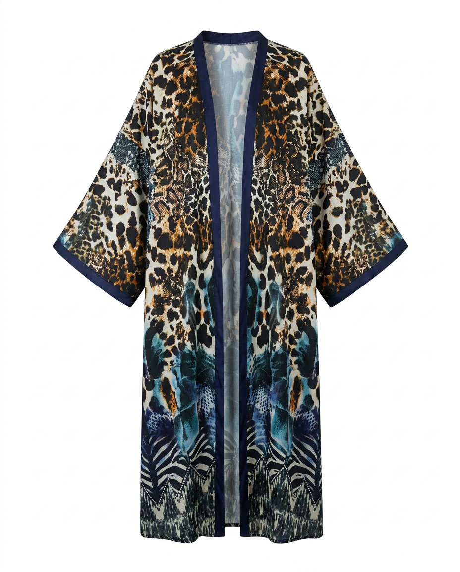 Fierce Leopard Print Boho Kaftan-3
