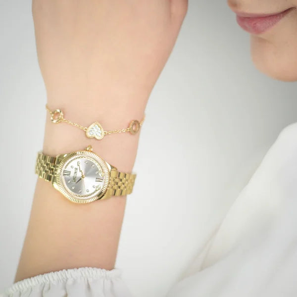 Just Cavalli Women's Gold Alloy Steel Watch, Silver Dial | Jc1l315m0055