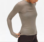 Soft Touch Warm Wool Long Sleeve Knit Sweater Women's Tencel Slim Fit T-Shirt Innerwear Top
