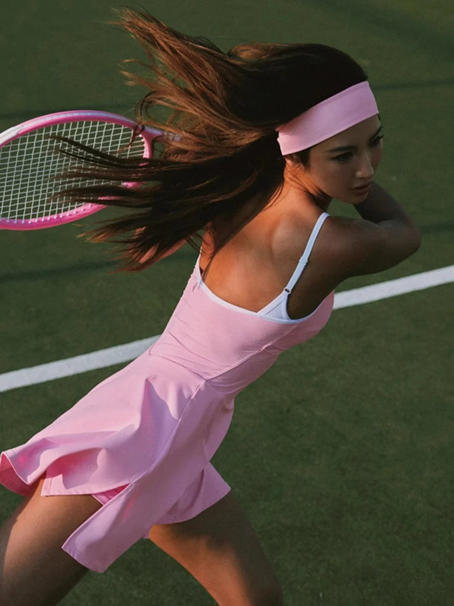 Color-Block Striped Tennis Dress