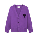 Y2k Sweaters Women Autumn Heart Embroidery Midnight Blue Cardigan Fashion Warm Loose Fit Lover Cotton Knitted Cardigans Mens top