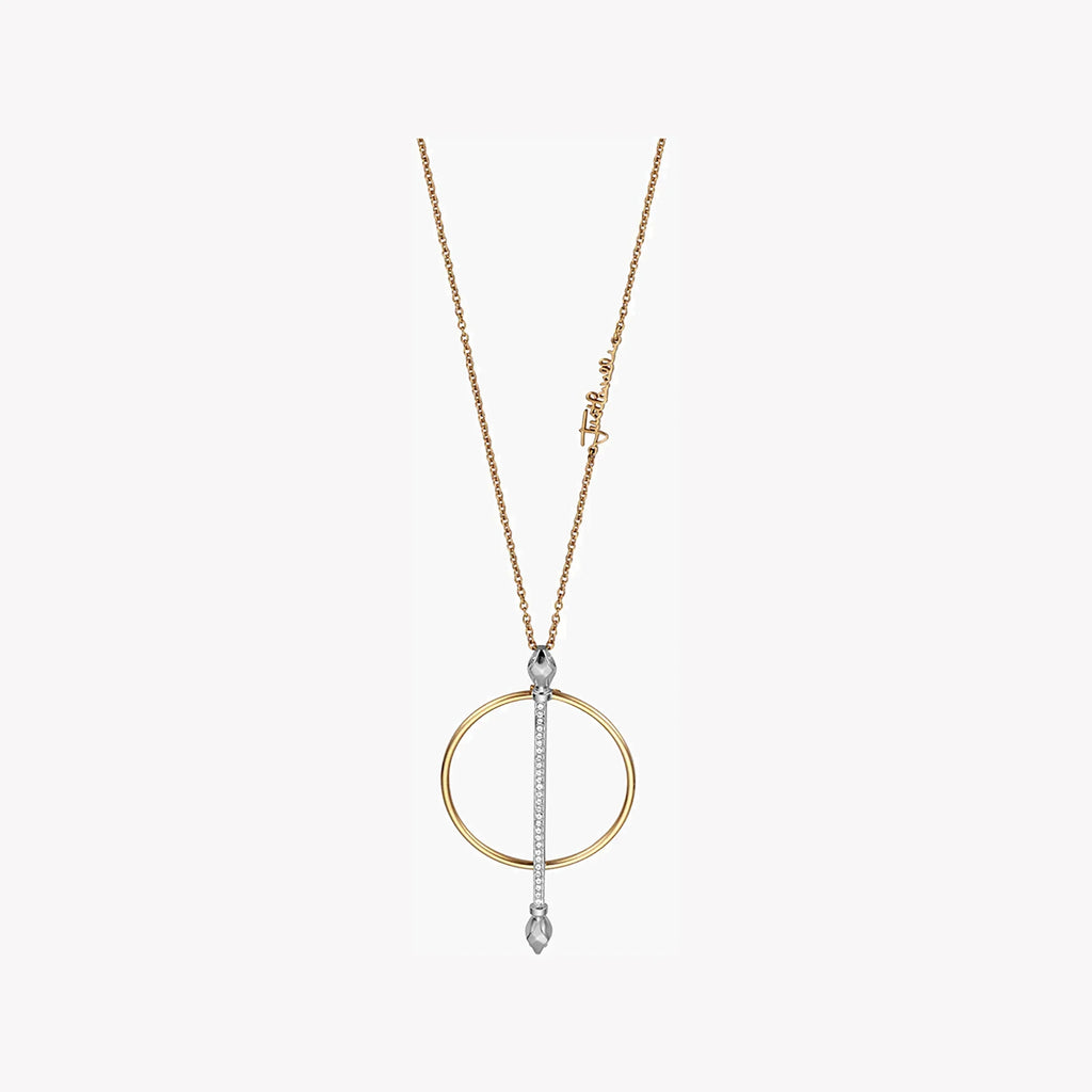 Just Cavalli Women's Silver Brass Necklace, Gold & Silver Finish | Jcnl00410300