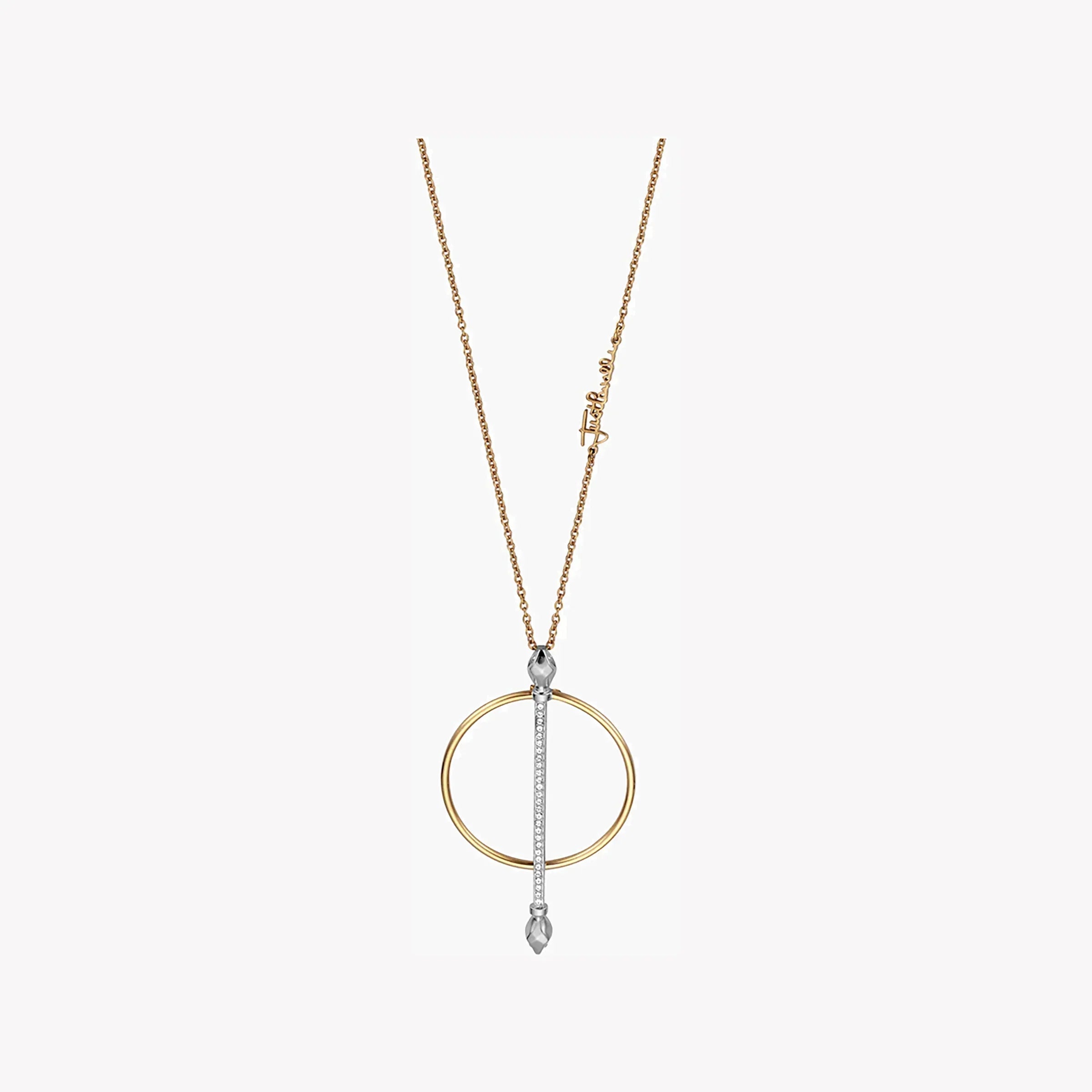 Just Cavalli Women's Silver Brass Necklace, Gold & Silver Finish | Jcnl00410300