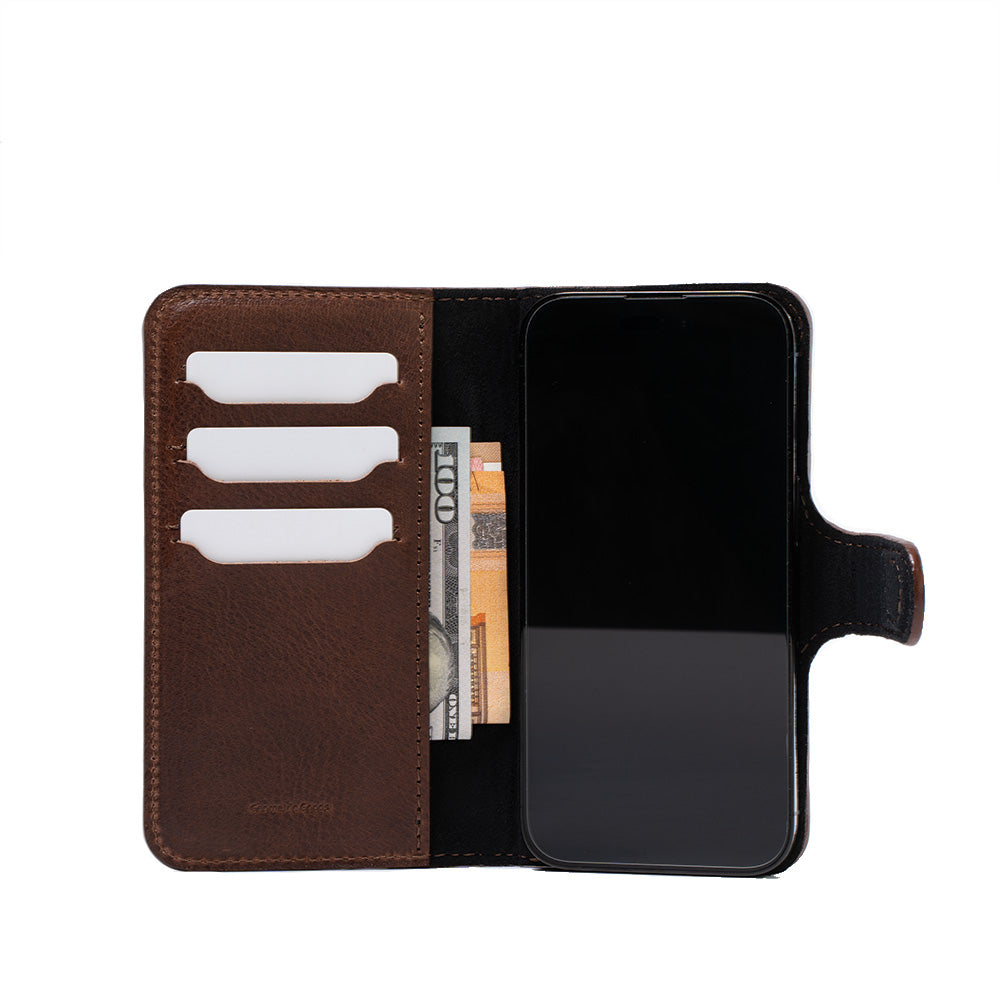 Full-Grain Leather Folio Case Wallet for iPhone 15 Series with MagSafe - Classic 4.0