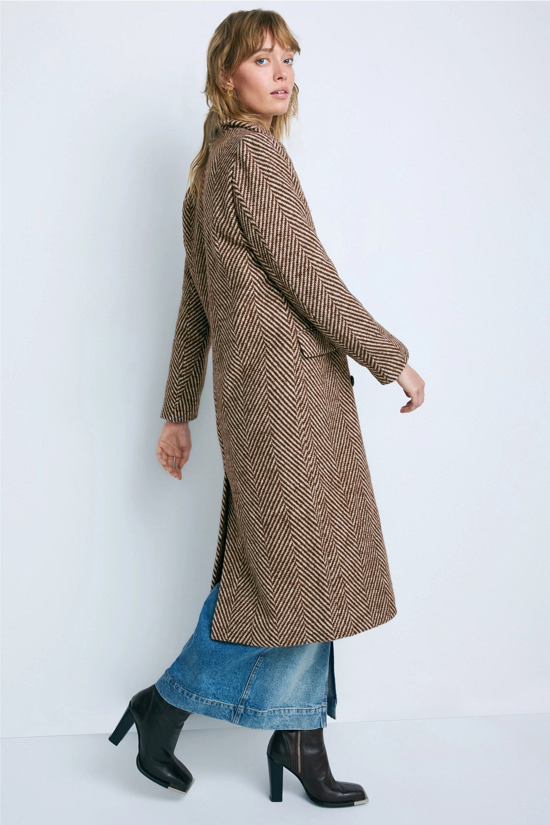 Herringbone Wool Coat